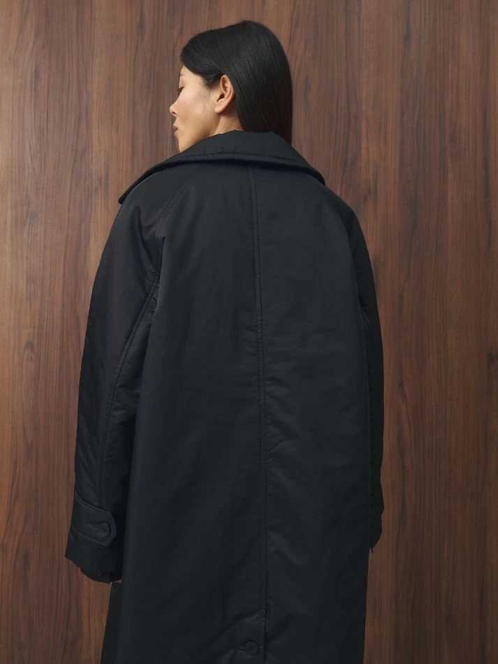 Плащ утепленный, черный