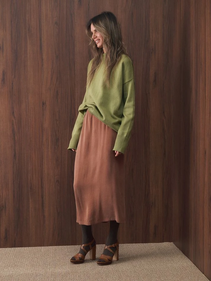 Юбка прямая, карамельный