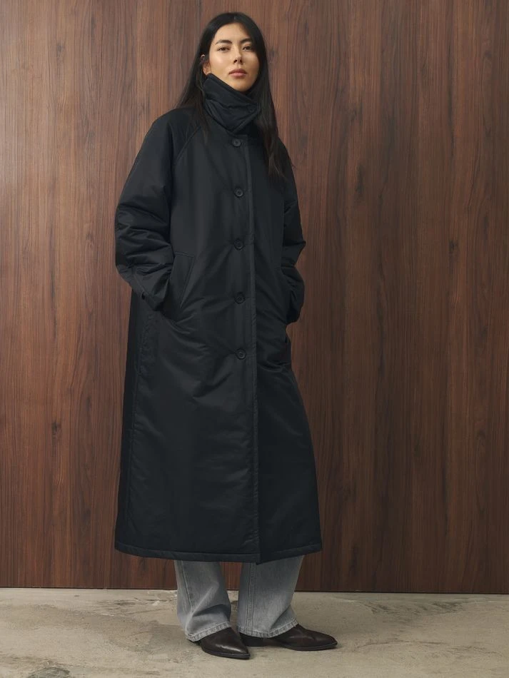 Плащ утепленный, черный