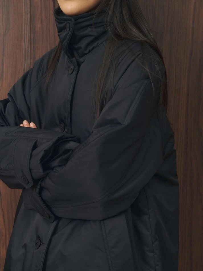 Плащ утепленный, черный