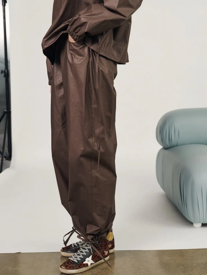 Костюм из вощеного хлопка: анорак+брюки, шоколадный