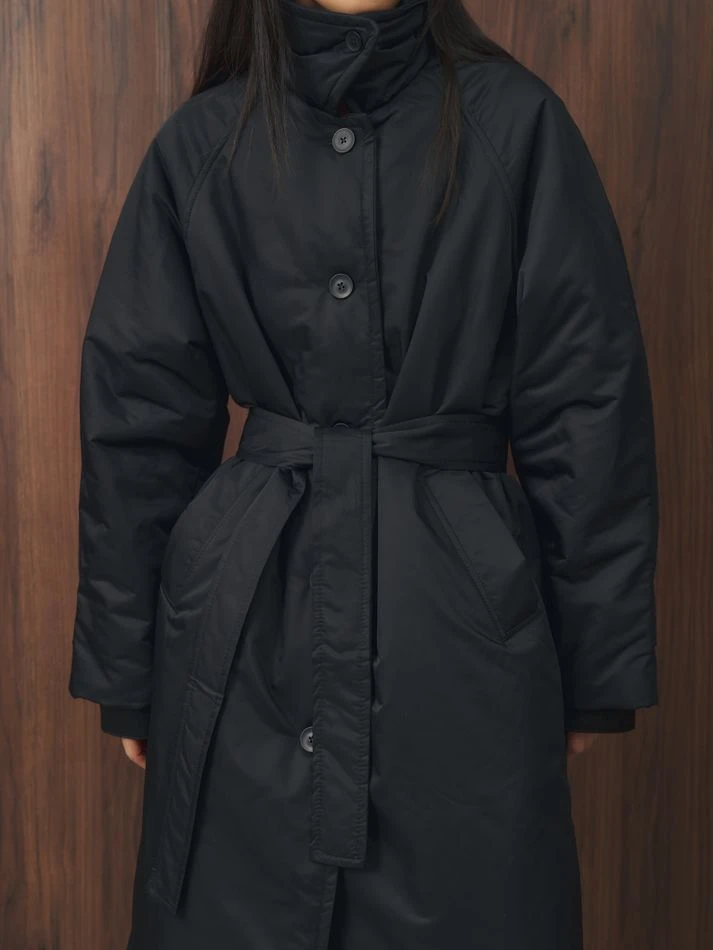 Плащ утепленный, черный