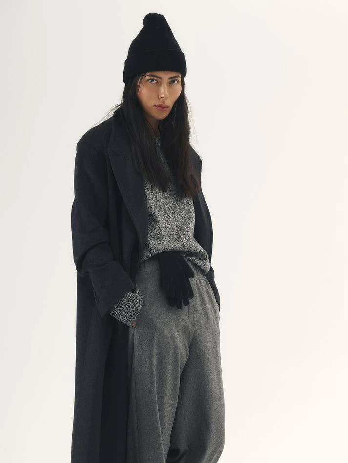 Шапка с мохером, черный