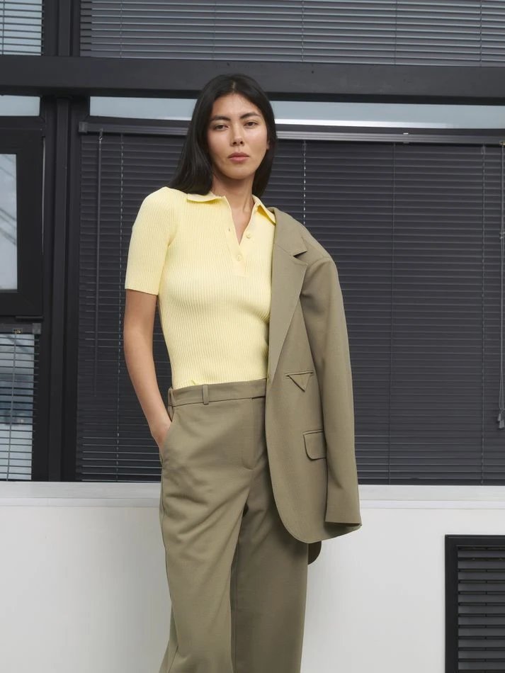 Жакет однобортный, оливковый