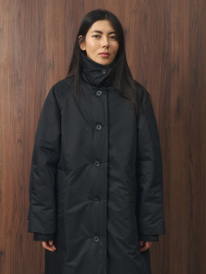 Плащ утепленный, черный