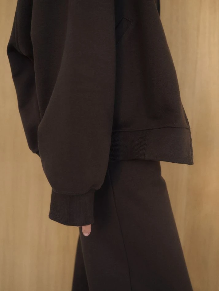 Костюм спортивный: худи на молнии+брюки, шоколадный