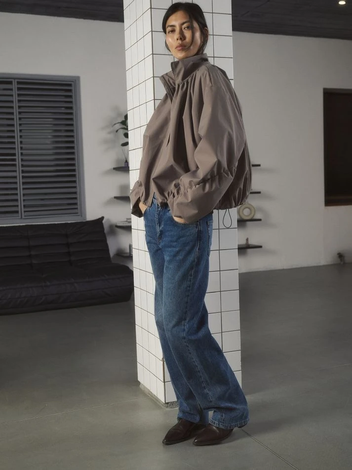 Куртка со сборками, серо-бежевый