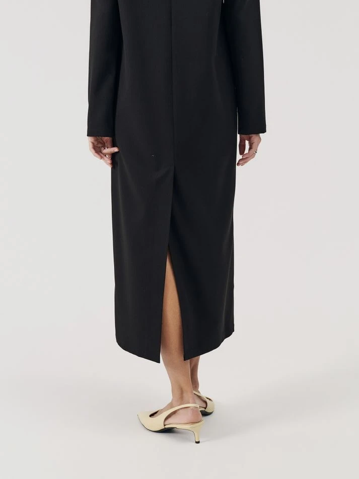 Платье макси с рукавом, черный