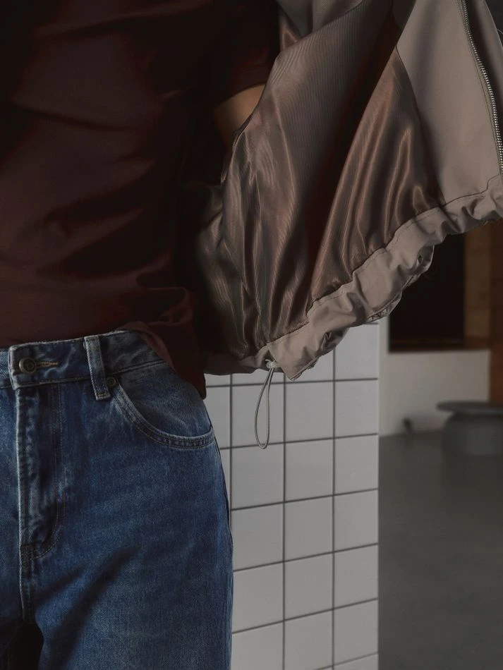 Куртка со сборками, серо-бежевый