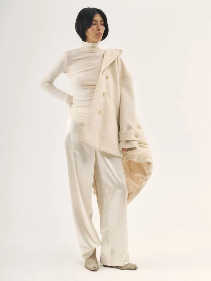 Водолазка с шерстью, молочный