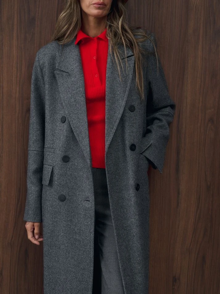 Пальто в мужском стиле, графитовый меланж