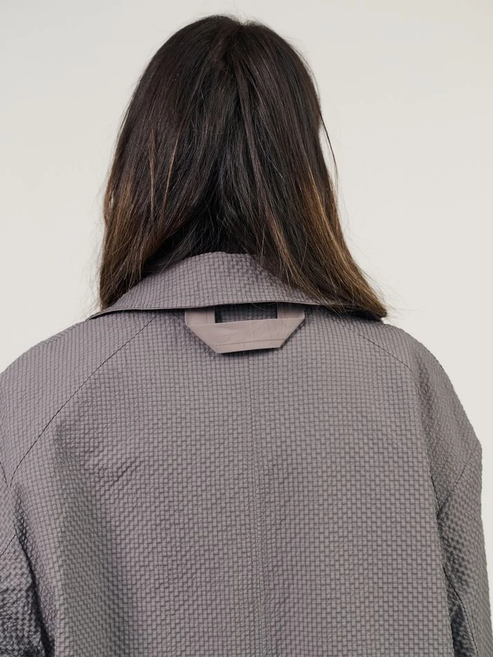 Плащ двусторонний, серо-бежевый