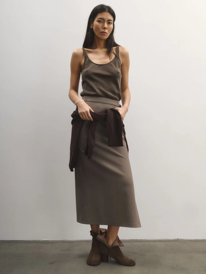 Топ полуприлегающего силуэта, шоколадный