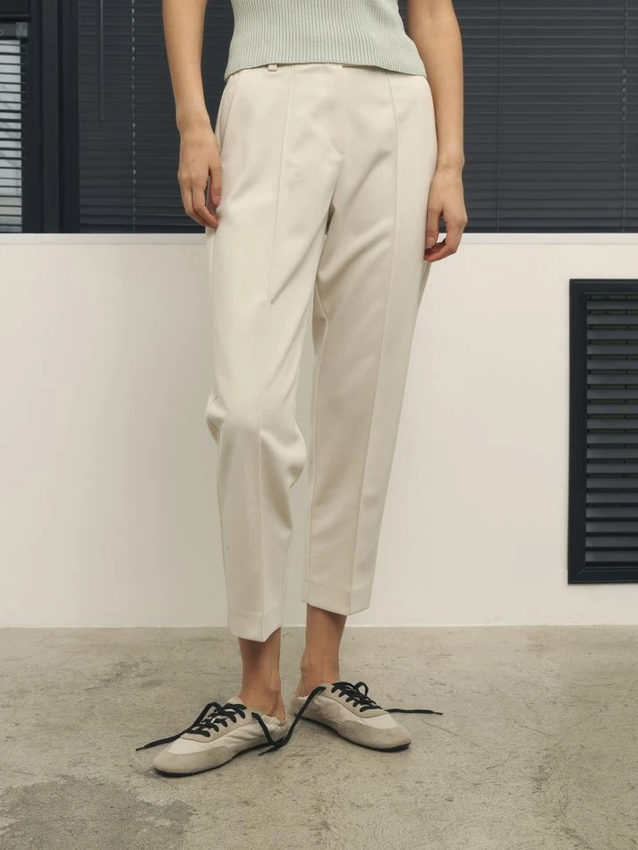 Брюки с застроченными стрелками, молочный