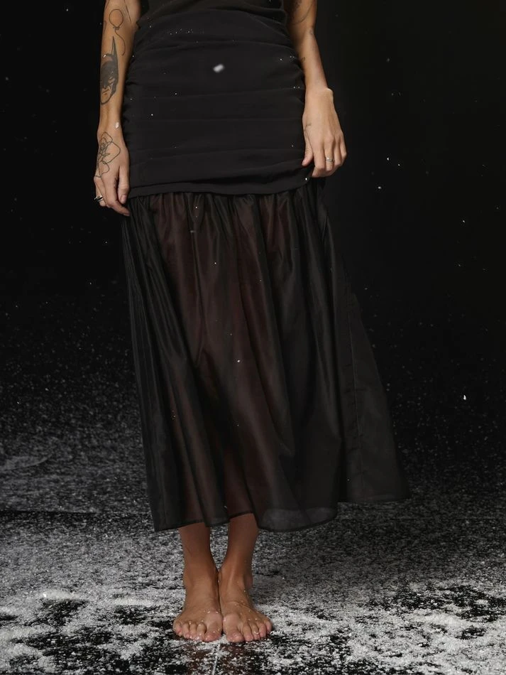 Юбка с драпировкой, черный