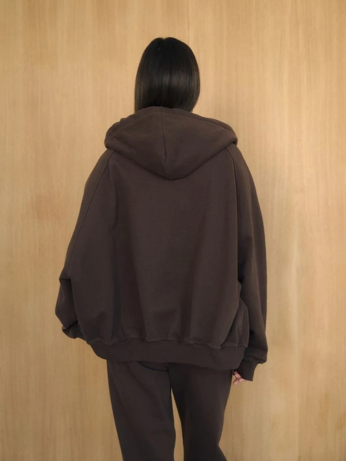 Костюм спортивный: худи на молнии+брюки, шоколадный