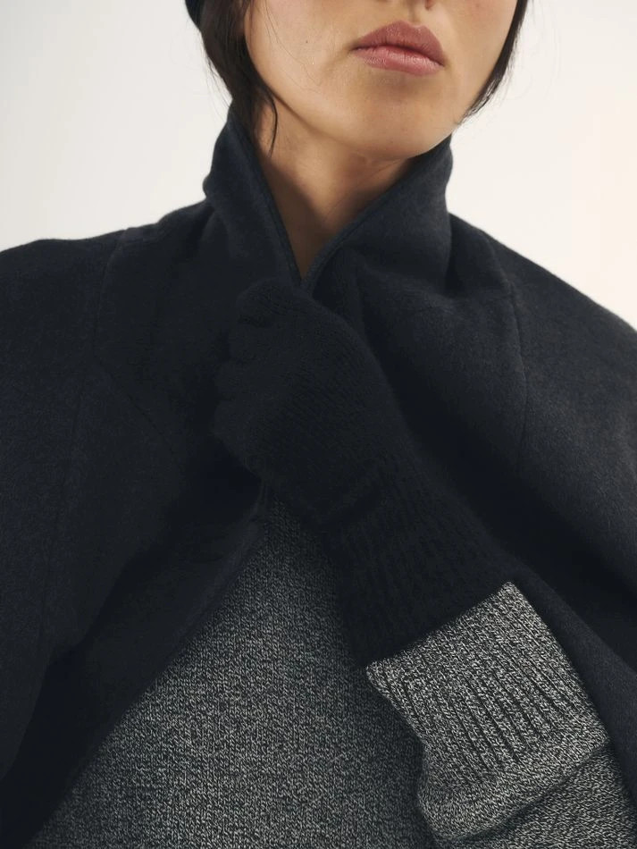 Перчатки с мохером, черный