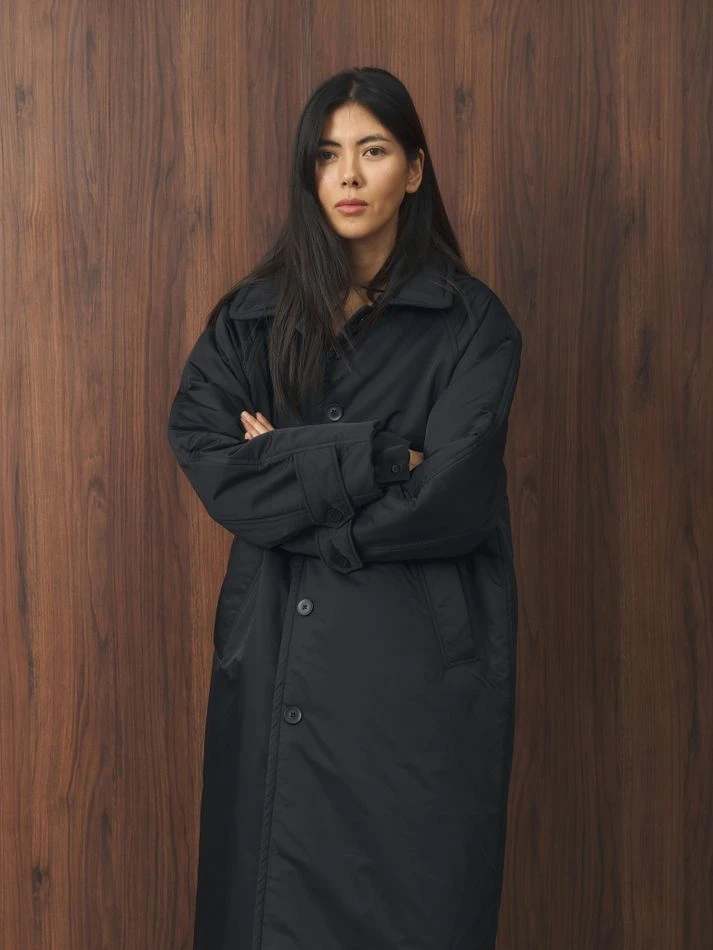 Плащ утепленный, черный