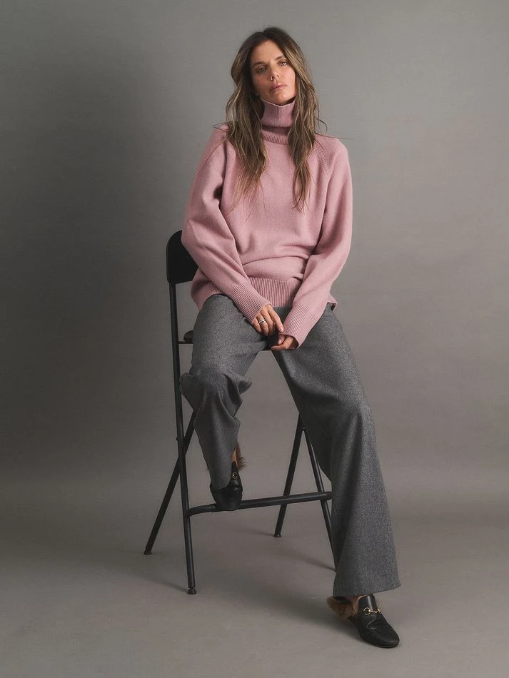 Свитер с кашемиром, пудровый