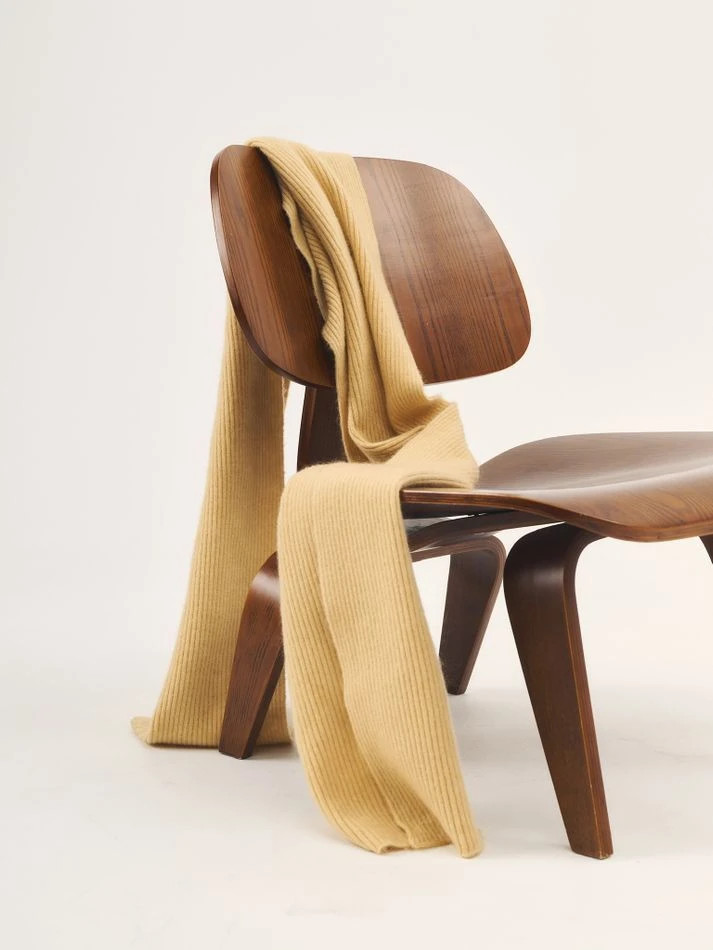 Шарф с мохером, желтый