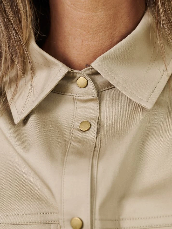 Рубашка на кнопках, бежевый