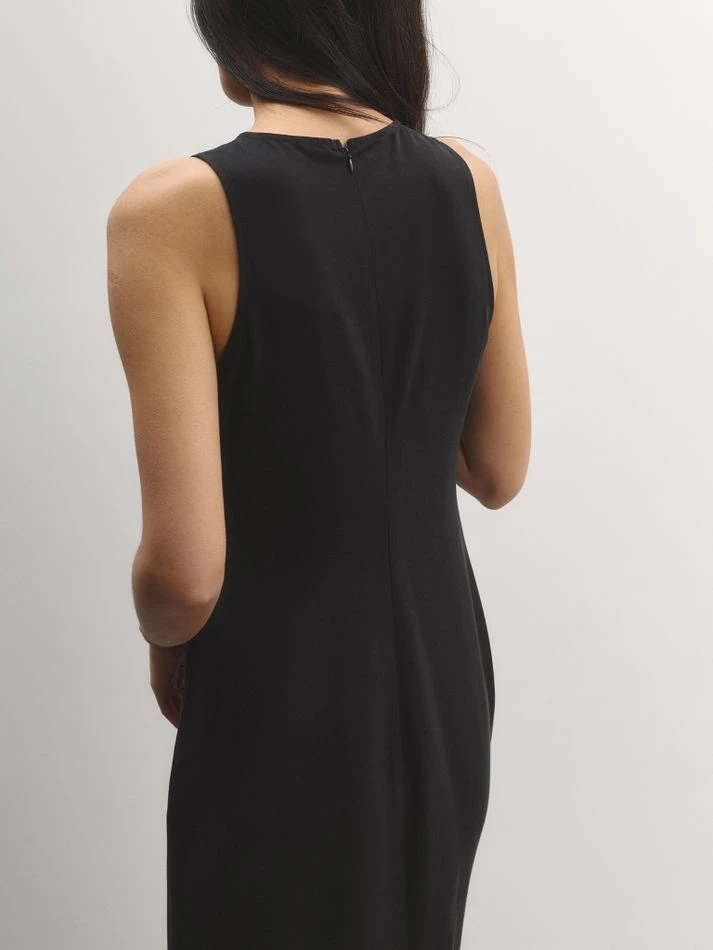 Платье миди с американской проймой, черный