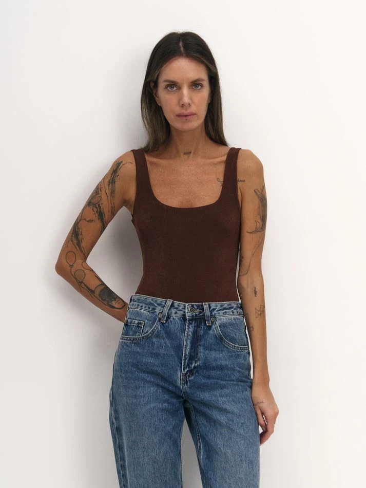 Боди мерцающее, шоколадный