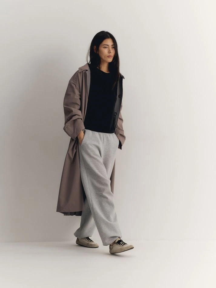 Плащ двусторонний, серо-бежевый