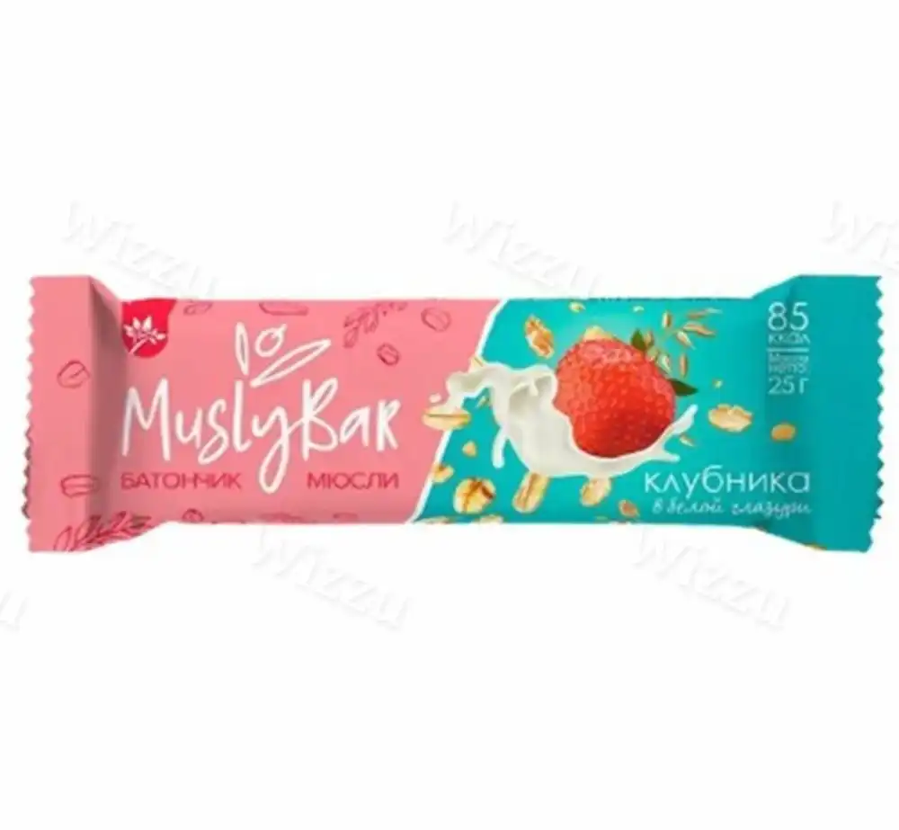 Батончик-мюсли "CRONY" Клубника в белой глазури 50гр