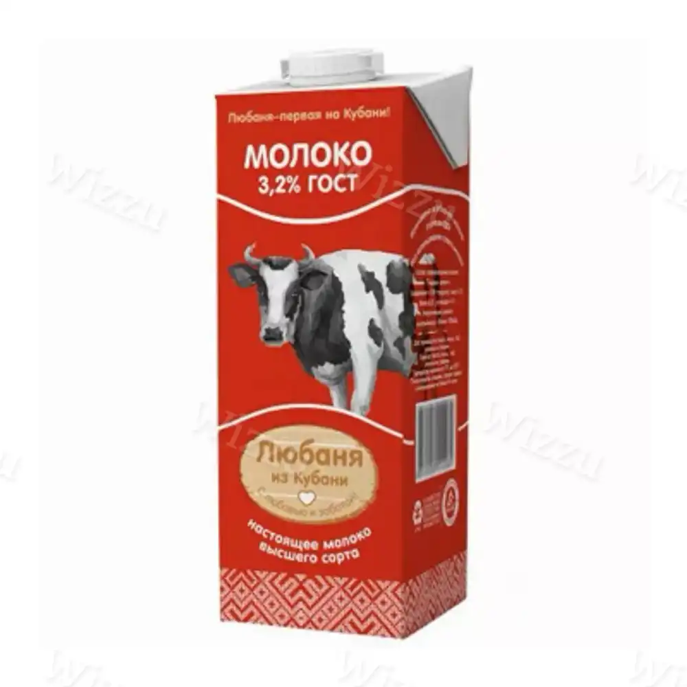 Молоко у\п "Любаня из Кубани" 3,2% 1 л