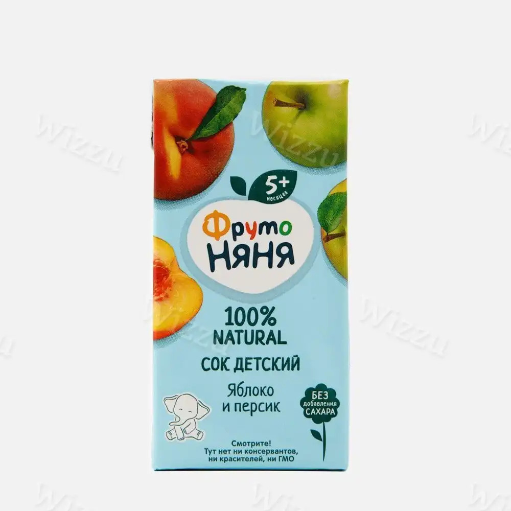 Сок "ФрутоНяня" С мякотью яблоко,персик 200мл, шт