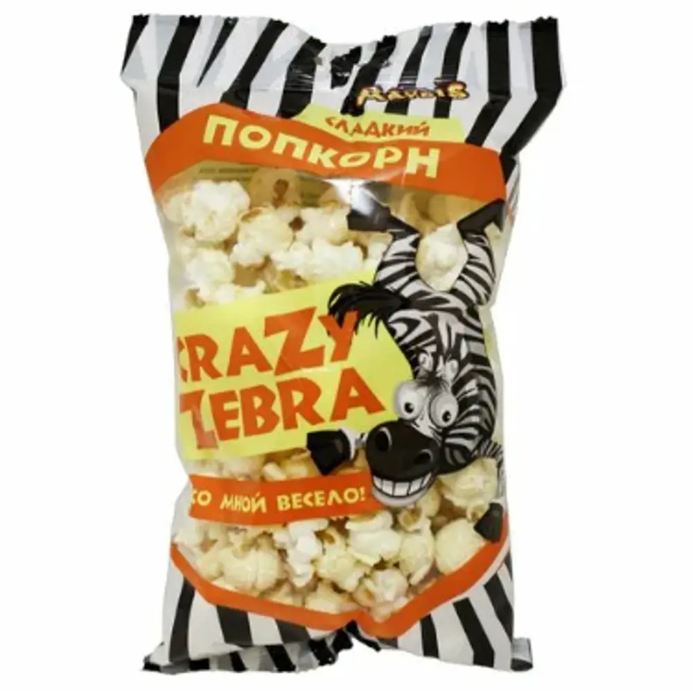 Попкорн Crazy Zebra со вкусом сгущ молока 80гр