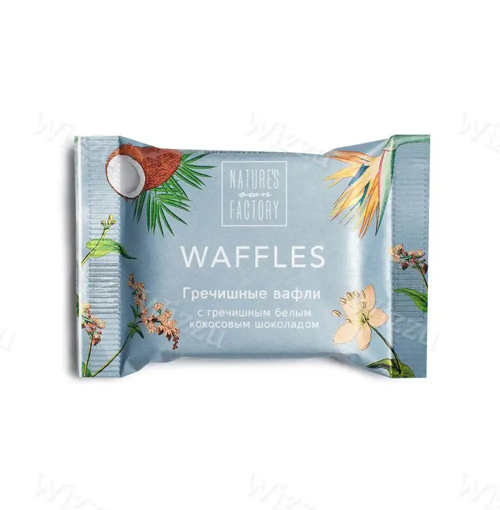 Гречишные вафли с гречишным белым Кокосовым шоколадом "Nature`s own factory" 20г
