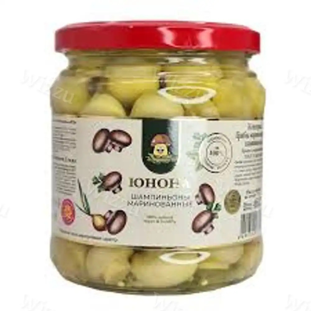 Грибы Юнона Шампиньоны маринованные 460г, шт