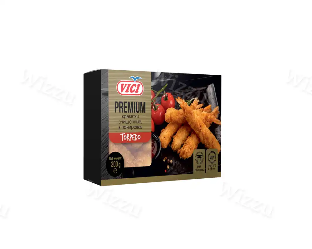 Креветки зам.VICI очищ.с хвостиком в панировке TORPEDO 200гр