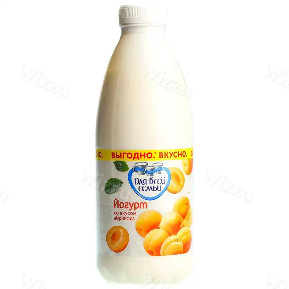 Йогурт питьевой "Для всей семьи" со вкусом Абрикоса бут.930гр