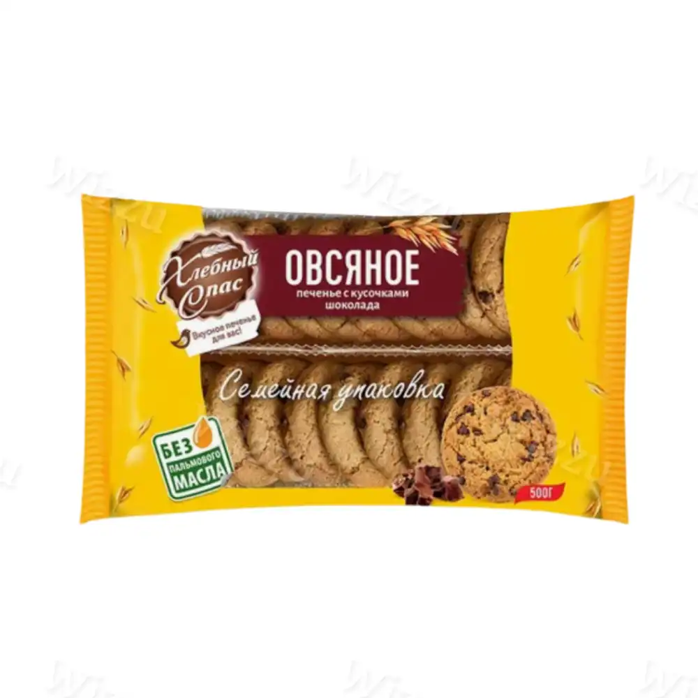 Печ. сдоб. Овсяное с кусочками шоколада 500гр