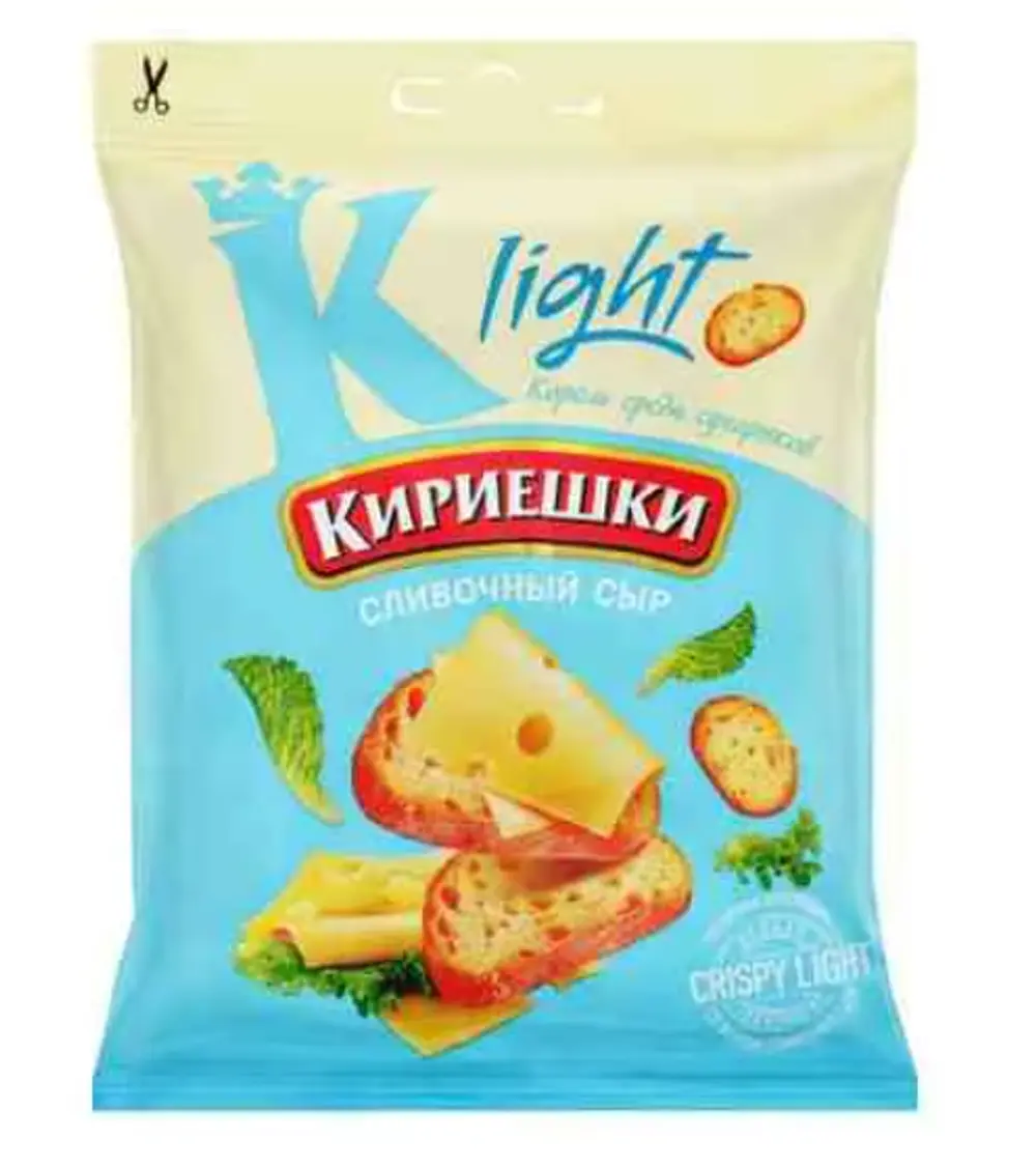 Сухарики пшеничные Кириешки LIGHT сливочный сыр, 33г