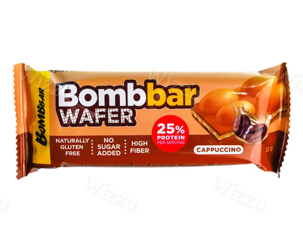 ТМ Бомббар Батончик вафельный с молоч.орех.пастой Капучино 32гр
