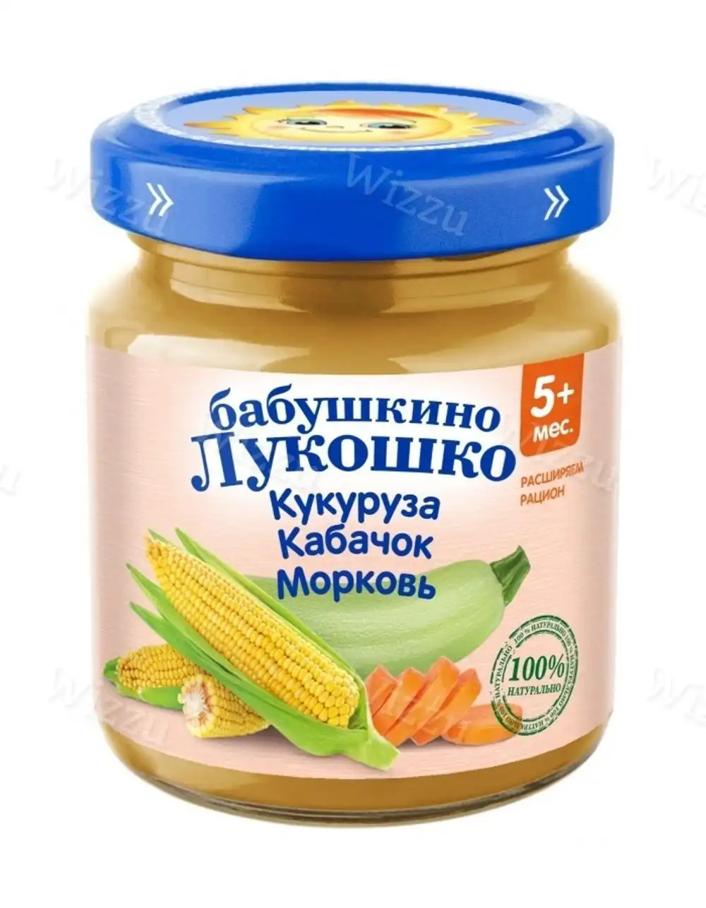 Детское пюре "Бабушкино лукошко" Кукуруза кабачок и морковь 100г