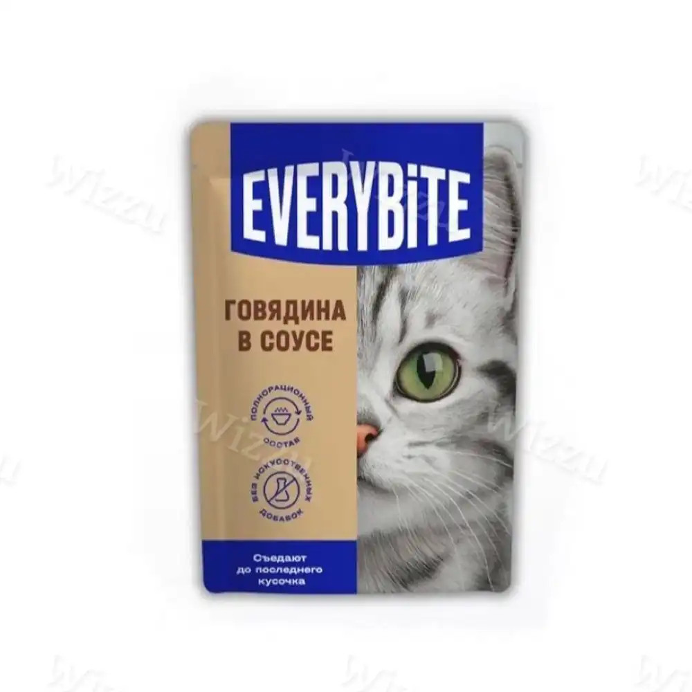 Кошачий корм Everbite Говядина в соусе 75гр