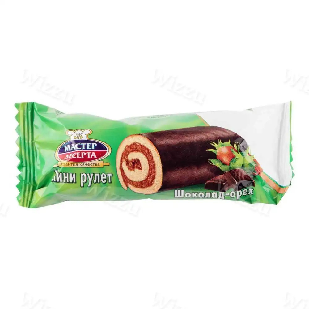 Мини-рулет бисквитный "Мастер Десерта" с кремом шоколадно-ореховым 35г