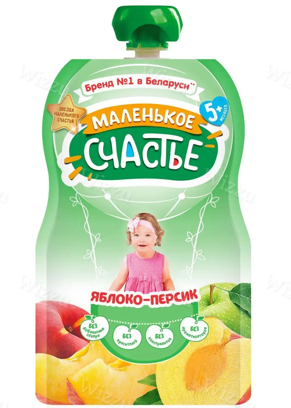 Детское пюре "Маленькое счастье" Яблоко-Персик 90г, шт