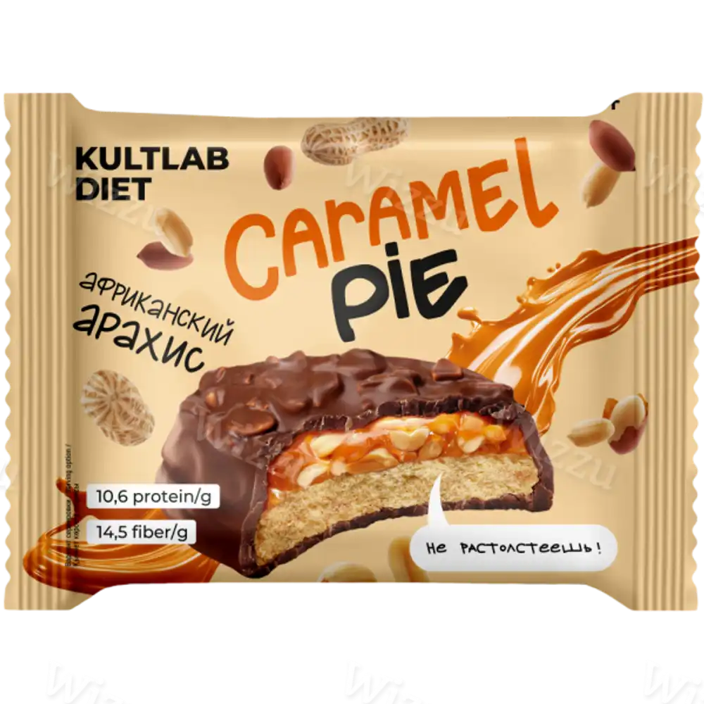 Батончик Kultlab Caramel Pie (Африканский арахис) 60гр
