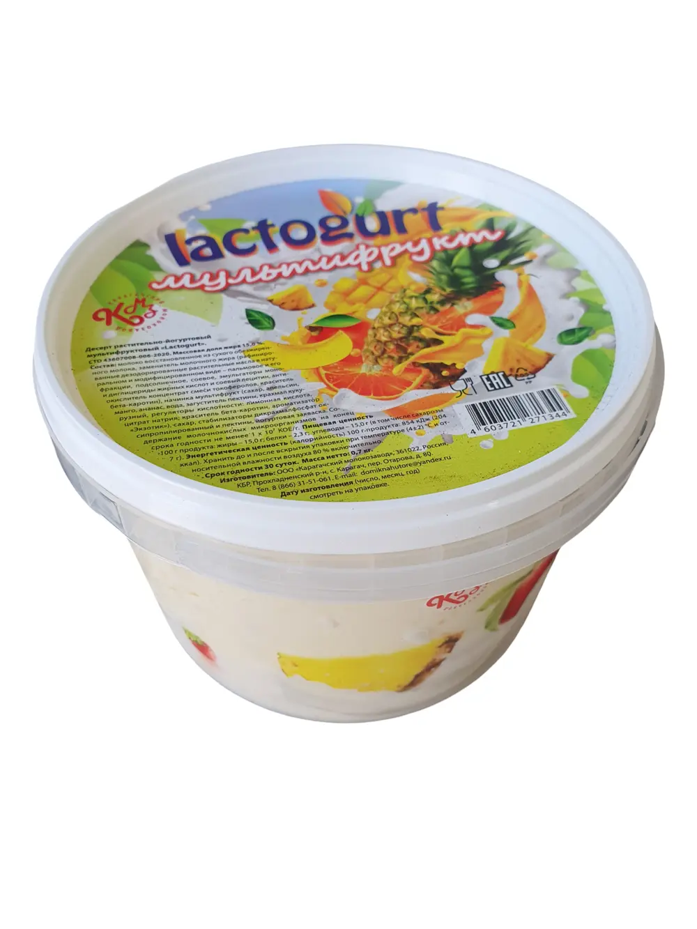 Десерт растительно-йогуртовый мультифруктовый Lactogurt