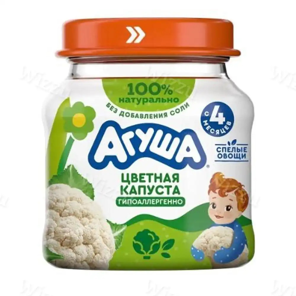 Детское пюре "Агуша" овощное ст/б Капуста цветная 80г, шт