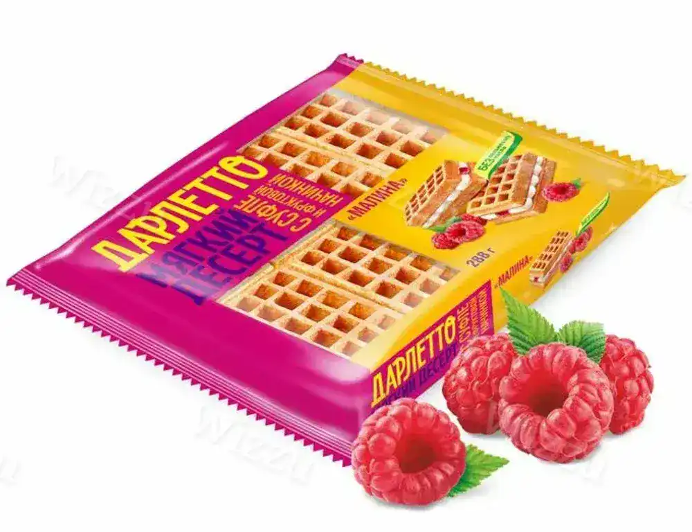 Вафли Дарлетто Мягкие со взбитыми сливками и малиной 288г, шт