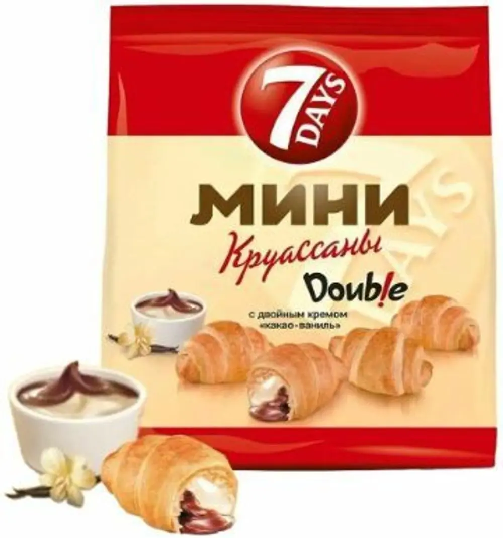Круассан мини с двойным кремом какао и ванили 7 days 105гр