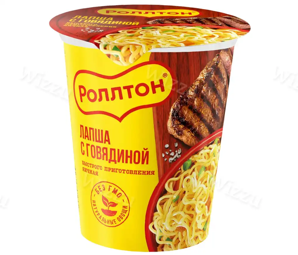 Лапша Роллтон с говядиной в стакане 70г, шт