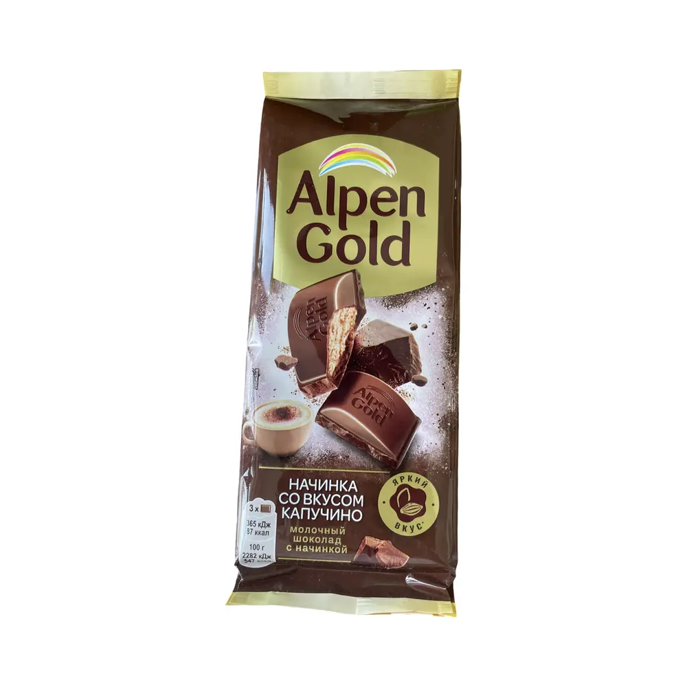 шоколад Alpen Gold со вкусом капучино 80гр
